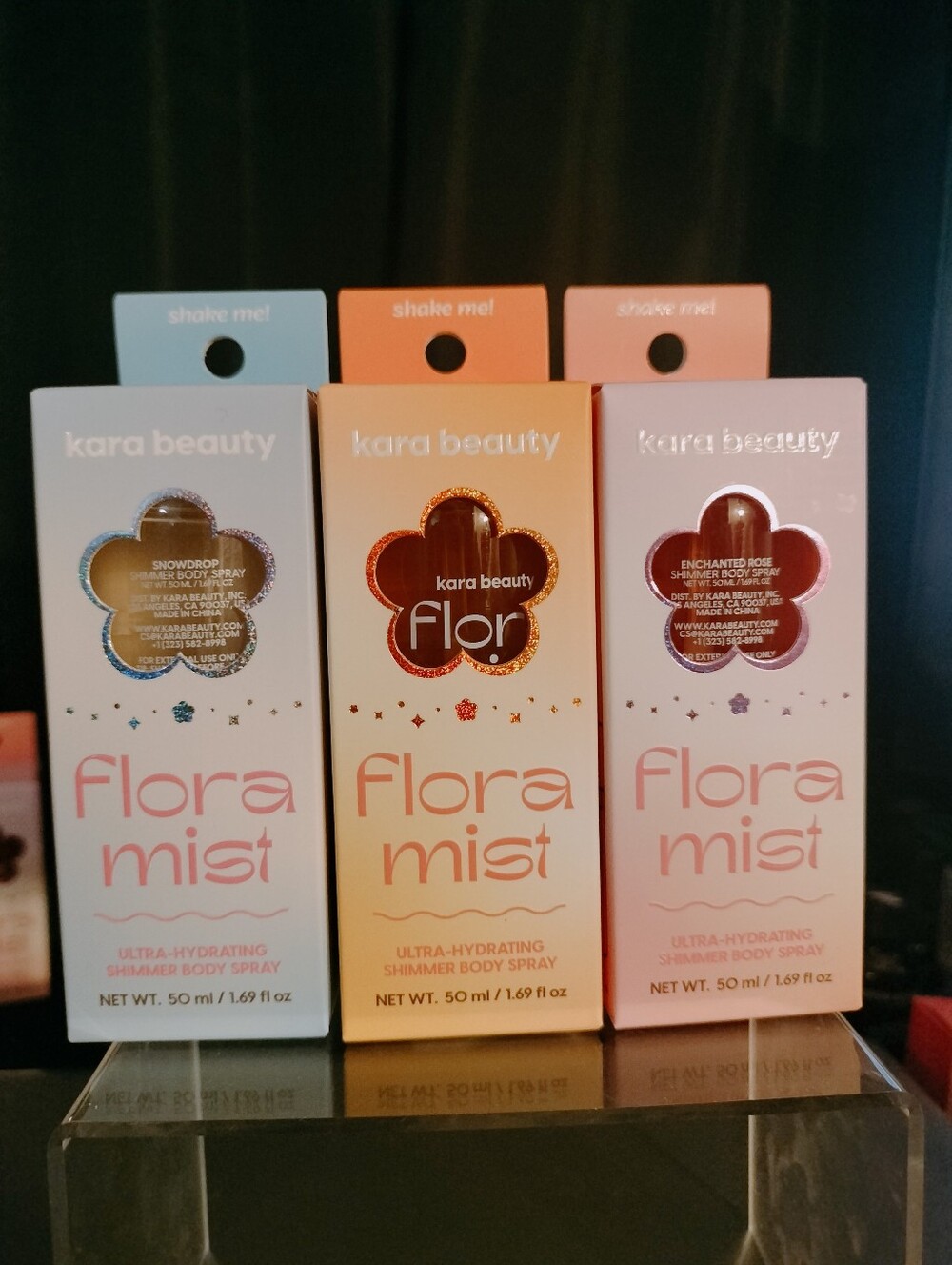 Kara Beauty Flora Mist Ultra-Hydrating Shimmer Body Spray - Trio
